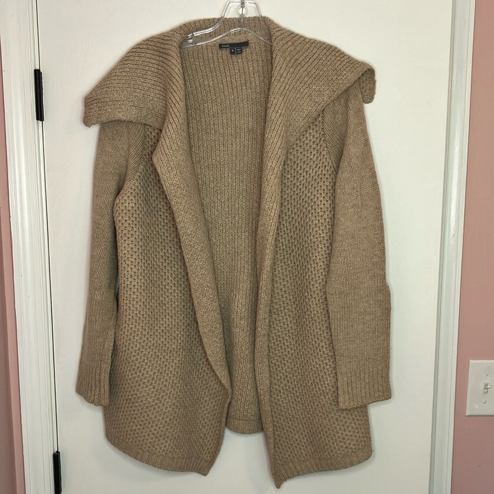 Vince wool honeycomb shawl collar cardigan sweater - Picture 2 of 9